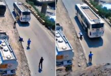 जम्मू-कश्मीर में सेना ने बस खाई में गिरने से बचाई:ब्रेक फेल हुआ, लोग कूदने लगे