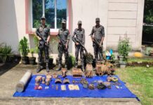 मलकानगिरी में नक्सलियों की गुप्त बंदूक फैक्ट्री का भंडाफोड़, विस्फोटक और हथियार बनाने का सामान बरामद