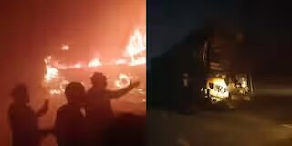 घने कोहरे ने ली जान, दिल्ली-आगरा एक्सप्रेसवे पर कई वाहनों की टक्कर से भीषण आग, 4 की मौत