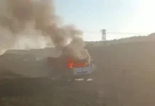 कोरबा:एसईसीएल दीपका खदान में खड़े ट्रेलर में लगी आग, बड़ा हादसा टला