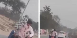 बेशर्मी की हद, चलती स्कूटी पर कपल का अश्लील स्टंट, वीडियो वायरल होने पर भड़के लोग
