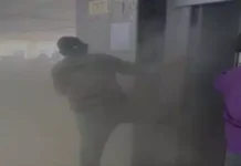 अपार्टमेंट की लिफ्ट में लगी आग, समय रहते टला बड़ा हादसा