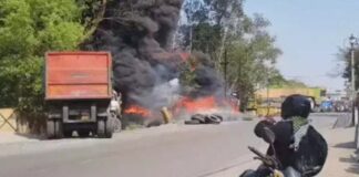 कोरबा में टायर गोदाम में भीषण आग, लाखों का सामान जलकर राख