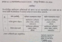 कोरबा बिजली विभाग में बदलाव: रोशन वर्मा का तबादला, राजेश चौहान संभालेंगे शहर की कमान
