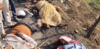 भीषण सड़क हादसा: तेज रफ्तार ट्रेलर ने बाइक को मारी टक्कर, महिला सहित दो की मौत, एक गंभीर