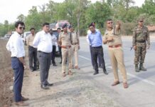कलेक्टर-एसपी ने किया कटघोरा-चोटिया एनएच-130 में ब्लैक स्पॉट का निरीक्षण
