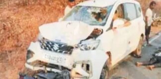 अनियंत्रित अर्टिगा ने पल्सर को मारी टक्कर, तीन युवक गंभीर