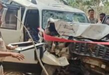 तेज रफ्तार स्कॉर्पियो पेड़ से टकराई, चालक की मौके पर मौत, दो युवक घायल