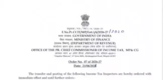 आयकर विभाग में बड़ा प्रशासनिक फेरबदल, 209 निरीक्षकों के तबादले…