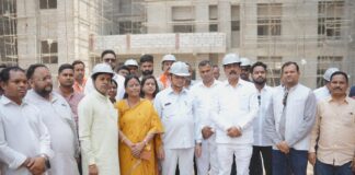 कैबिनेट मंत्री लखनलाल देवांगन ने निर्माणाधीन मेडिकल कॉलेज का किया निरीक्षण