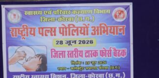कलेक्टर ने पल्स पोलियो अभियान 2026 के संबंध में जिला टॉस्क फोर्स की बैठक लीअभियान की सफलता हेतु आवश्यक तैयारियां सुनिश्चित करने के दिए निर्देश