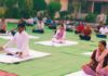 जिला एवं सत्र न्यायालय कोरबा में न्यायाधीश के साथ, अधिवक्ताओं एवं समस्त कर्मचारियों ने किया योगाभ्यास