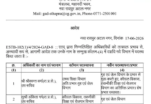 मंत्रालय में प्रशासनिक फेरबदल, दो उप सचिव और चार अवर सचिवों के विभागों में बदलाव
