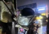 बारिश के बीच तेज रफ्तार कार का आतंक, बाइक को टक्कर मार चालक मौके से फरार