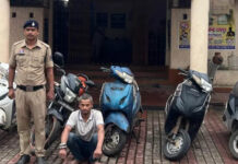 पेट्रोल पंप से बाइक उड़ाने वाला शातिर चोर गिरफ्तार, 5 चोरी की मोटरसाइकिलें बरामद