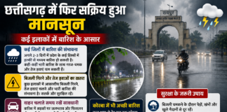 छत्तीसगढ़ में फिर सक्रिय हुआ मानसून, कई इलाकों में बारिश के आसार; कोरबा में भी बदला मौसम का मिजाज