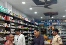 जिला कोरबा स्थित मेडिकल दुकानों का किया गया औचक निरीक्षण