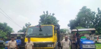 खनिज विभाग कोरबा की लगातार ताबड़तोड़ कार्रवाई में 12 वाहन जब्त