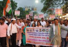 हल्द्वानी मामले के विरोध में कोरबा कांग्रेस का सत्याग्रह, जयसिंह अग्रवाल के नेतृत्व में निकला पैदल मार्च