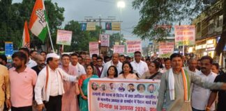 हल्द्वानी मामले के विरोध में कोरबा कांग्रेस का सत्याग्रह, जयसिंह अग्रवाल के नेतृत्व में निकला पैदल मार्च